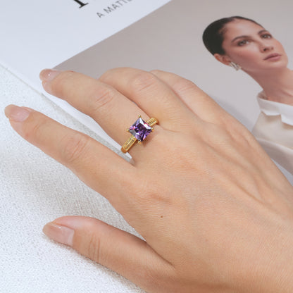 Princess Square Gemstone Rings for Everyday Wear