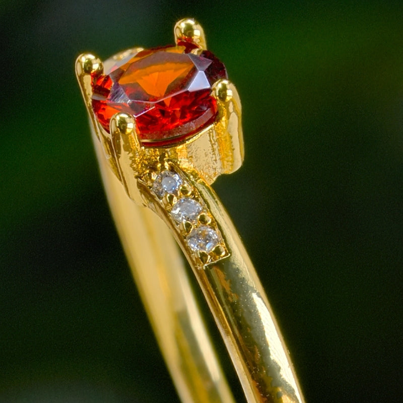 Round Cut Stone Ring with Slightly Twisted Arm Design