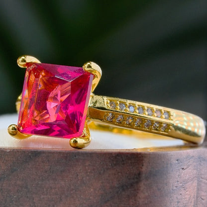 Princess Square Gemstone Rings for Everyday Wear