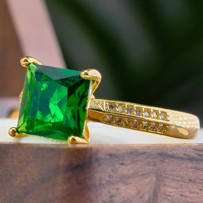 Princess Square Gemstone Rings for Everyday Wear