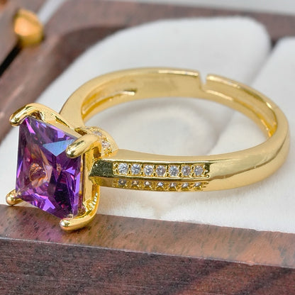 Princess Square Gemstone Rings for Everyday Wear