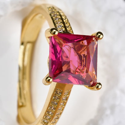 Princess Square Gemstone Rings for Everyday Wear