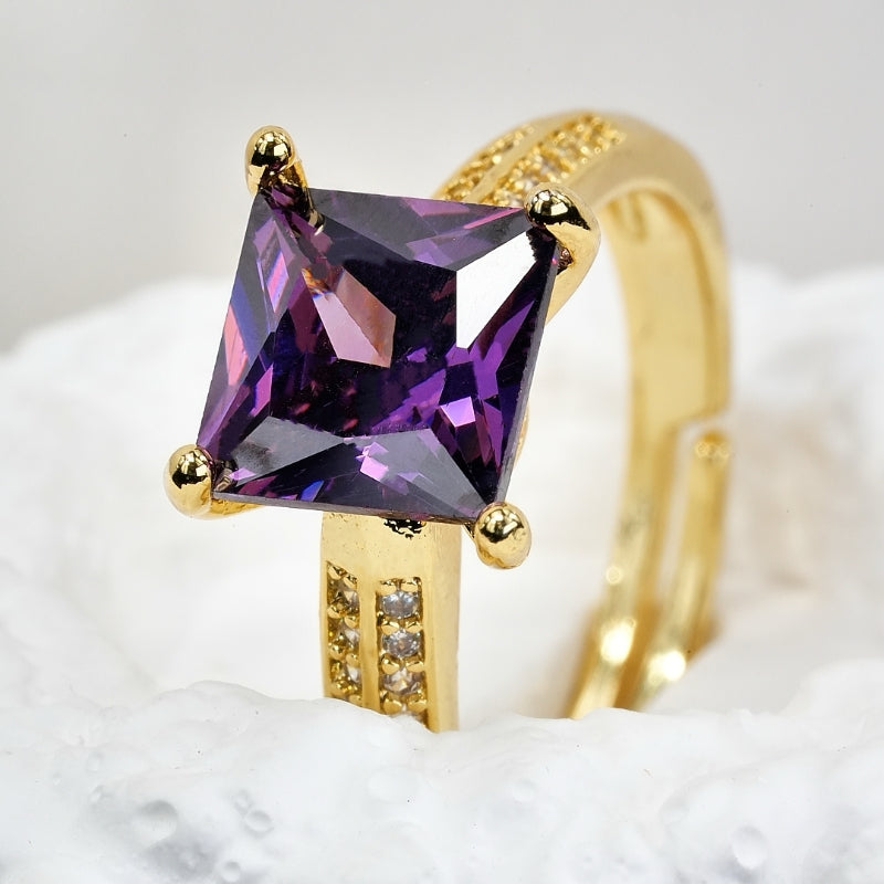 Princess Square Gemstone Rings for Everyday Wear