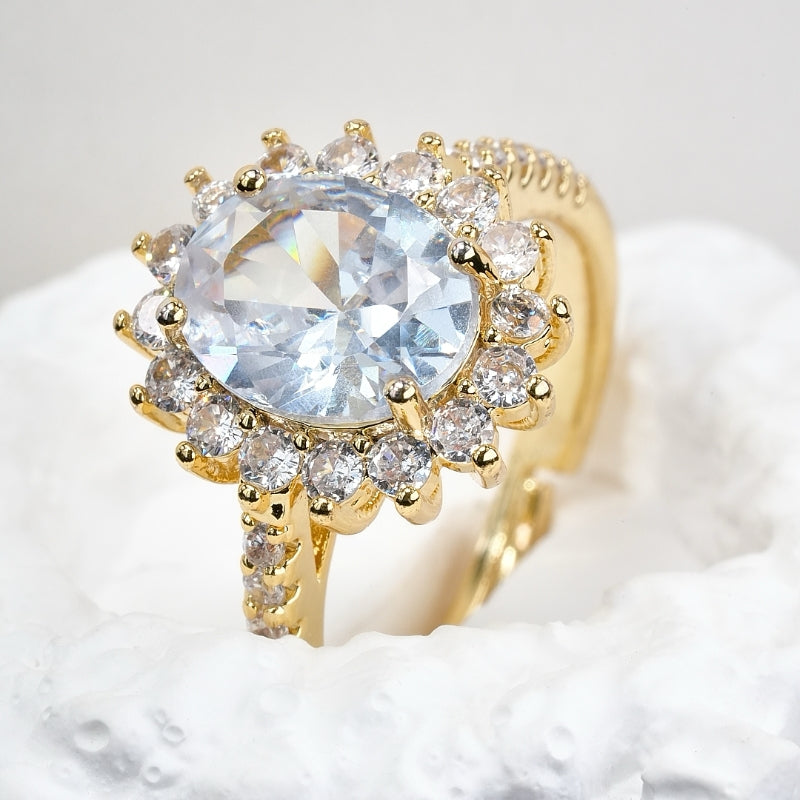 Elegant Atmosphere Classic Daisy Oval Ring